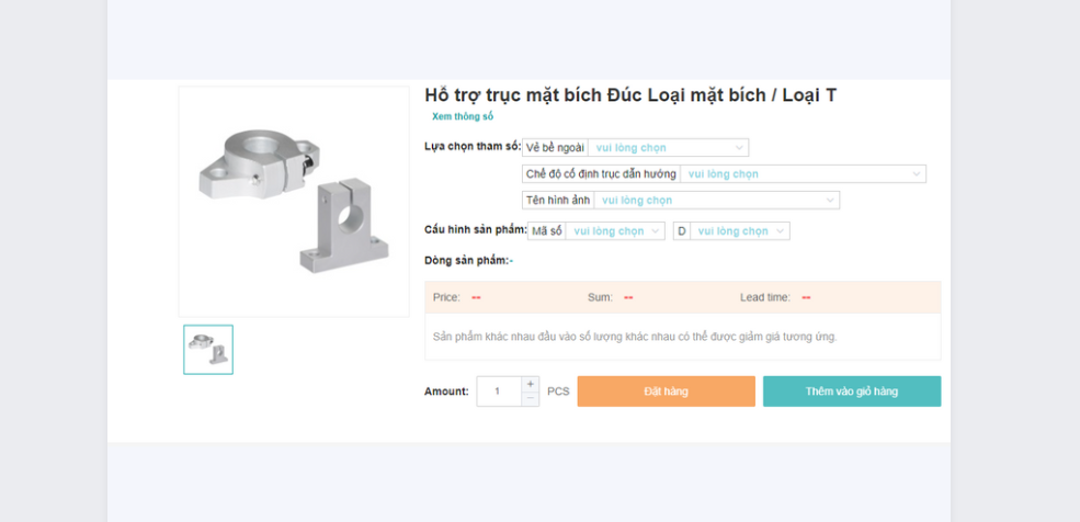 HỖ TRỢ TRỤC LOẠI MẶT BÍCH, LOẠI MẶT BÍCH ĐÚC/ LOẠI T