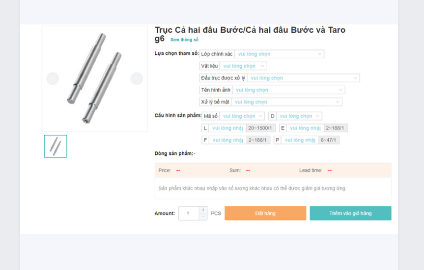 TRỤC HAI ĐẦU CÓ BƯỚC, CẢ HAI ĐẦU CÓ BƯỚC VÀ TARO G6