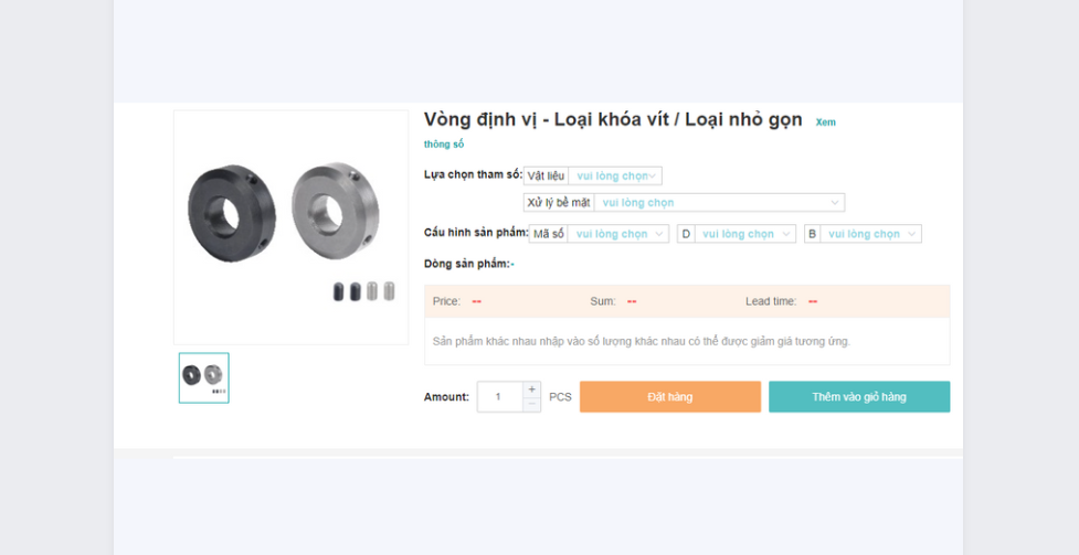 VÒNG ĐỊNH VỊ LOẠI KHÓA VÍT/ LOẠI NHỎ GỌN