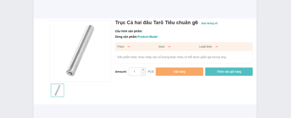 TRỤC CẢ HAI ĐẦU TARO TIÊU CHUẨN G6
