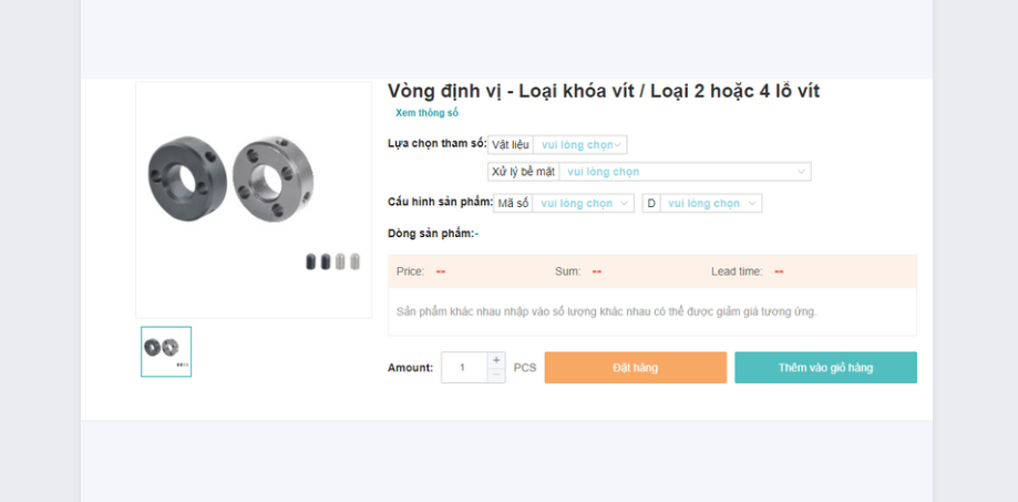 VÒNG ĐỊNH VỊ LOẠI KHÓA VÍT, LOẠI 2 HOẶC 4 LỖ VÍT REN