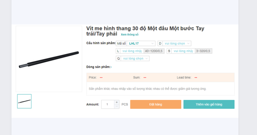 VÍT ME THANG MỘT ĐẦU MỘT BƯỚC REN TRÁI/ REN PHẢI