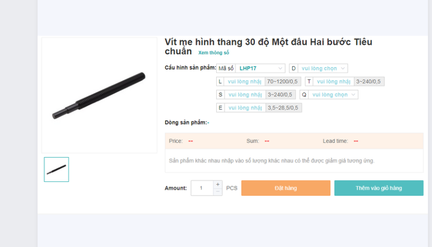 VÍT ME THANG 30 ĐỘ MỘT ĐẦU HAI BƯỚC TIÊU CHUẨN