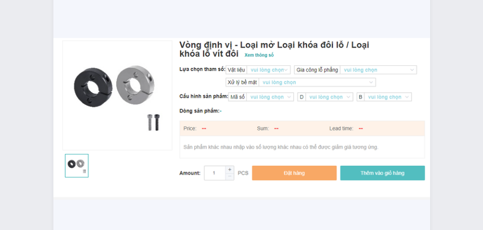 VÒNG ĐỊNH VỊ LOẠI MỞ, LOẠI KHÓA ĐÔI LỖ/ LOẠI KHÓA LỖ VÍT ĐÔI