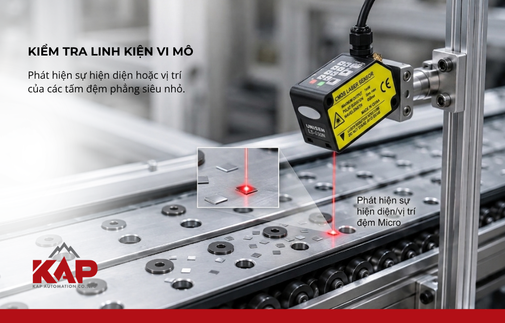 Ứng dụng kiểm tra linh kiện vi mô bởi cảm biến laser LS-400MP